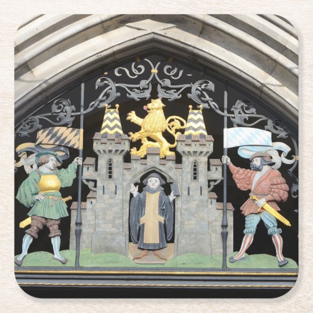 Munich, Germany Square Paper Coaster (Front)