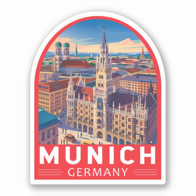 Munich Germany Travel Art Emblem (Front)