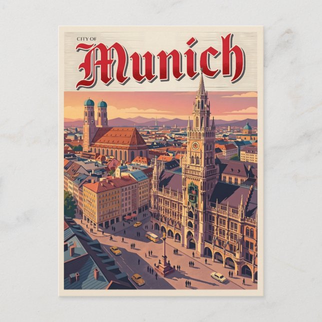 Munich Germany Vintage Travel Postcard (Front)