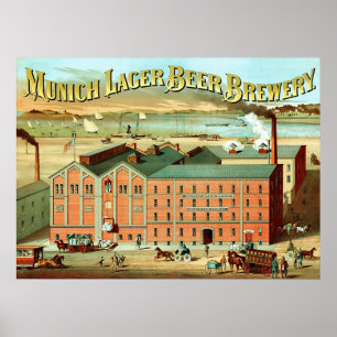 Munich Lager Beer Brewery ~ Vintage Advertising. Poster