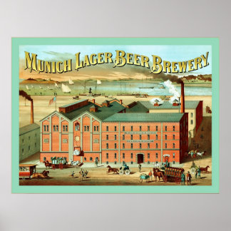 Munich Lager Beer Brewery ~ Vintage Advertising Poster