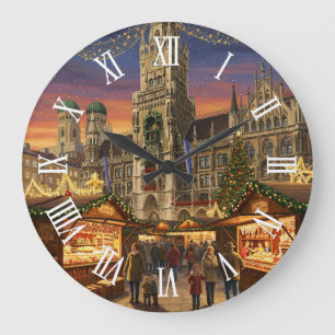 Munich Marienplatz Germany Christmas Market Large Clock