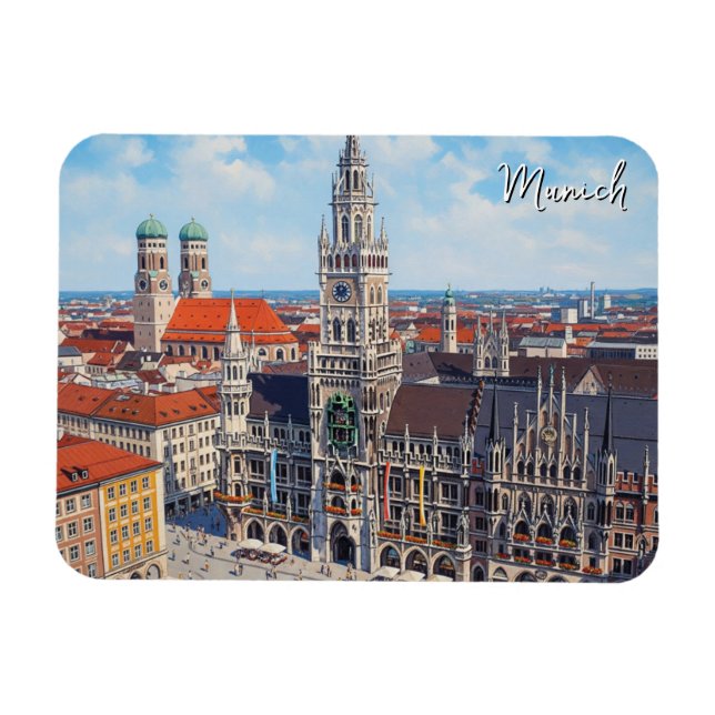 Munich Marienplatz Germany Magnet (Horizontal)