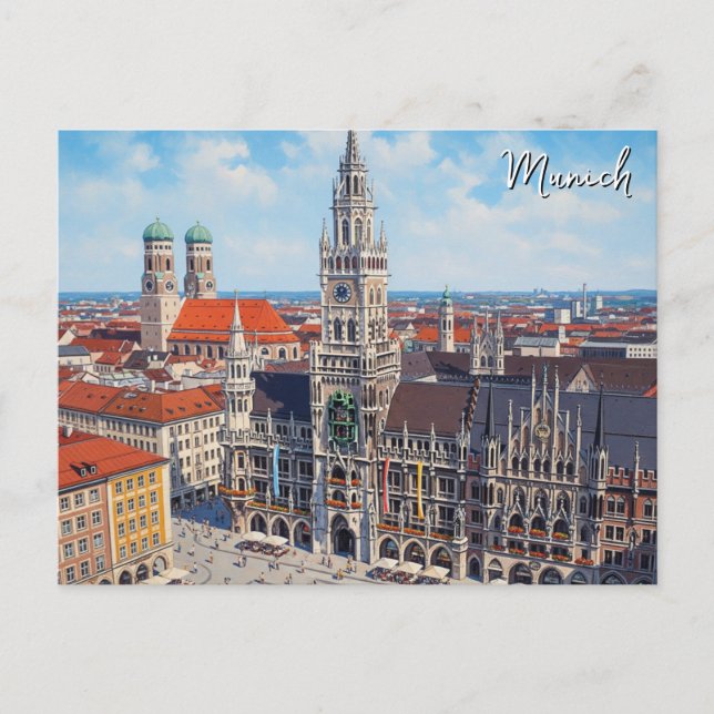 Munich Marienplatz Germany Postcard (Front)
