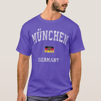 Munich Munchen Germany Vintage Athletic Sports Des T-Shirt