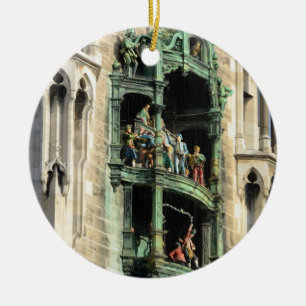 munich neues rathaus glockenspiel ceramic tree decoration