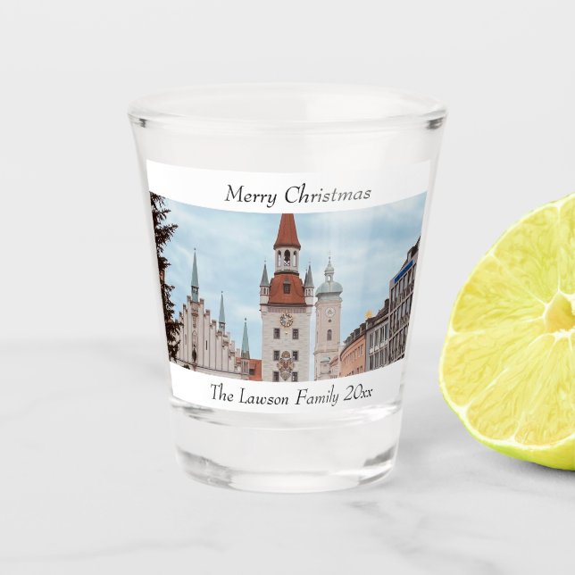 Munich Personalise Christmas Market Germany  Shot Glass (Front)