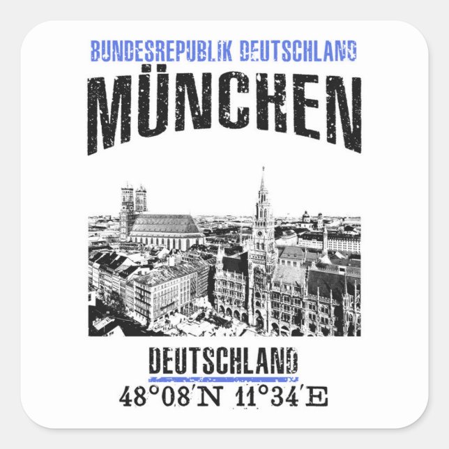 Munich Square Sticker (Front)