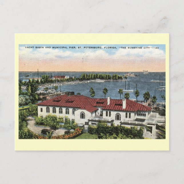 Municipal Pier, St. Petersburg, Florida Vintage Postcard (Front)