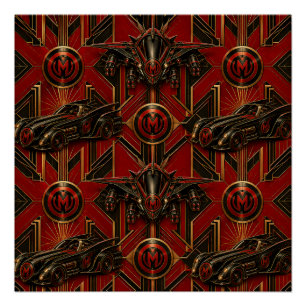 munkus glossy poster/red/night patrol poster