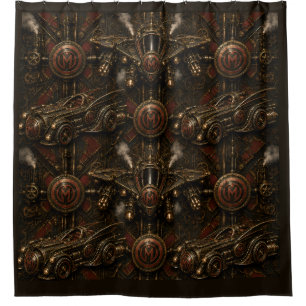 munkus/Night patrol/steampunk shower curtain/ Curtain