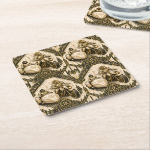 munkus White night patrol paper coaster/bar Square Paper Coaster