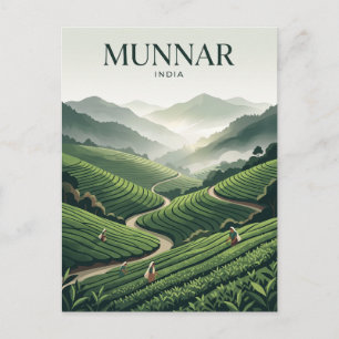 Munnar Tea Plantation India Postcard