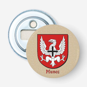 Munoz Heraldic Arms on Parchment Bottle Opener