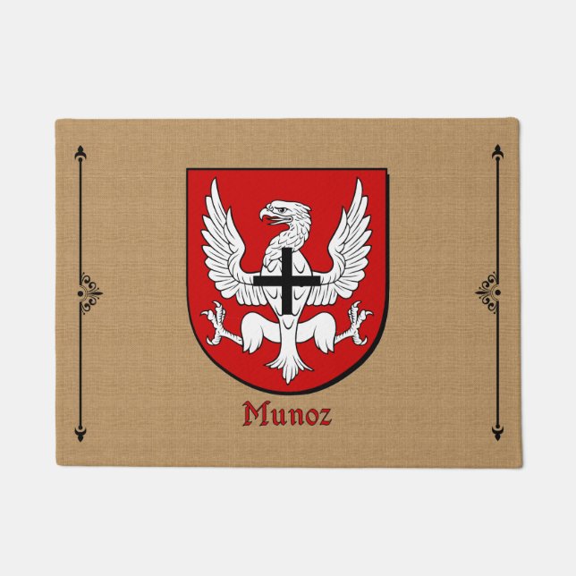 Munoz Historical Shield on Burlap Background Doormat (Front)
