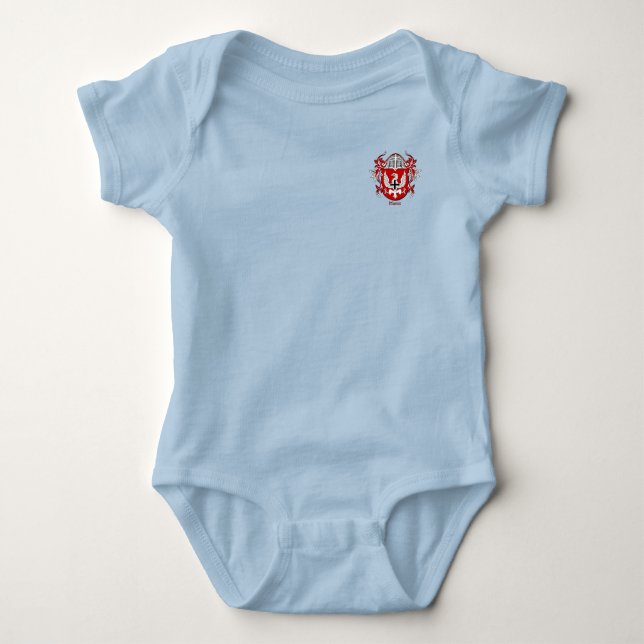 Munoz Historical Shield with Helm and Mantle Baby Bodysuit (Front)