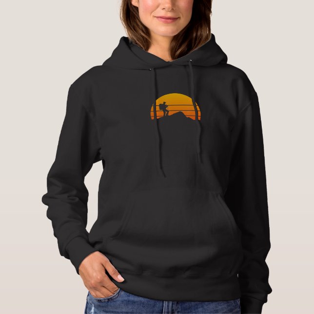 Munro Bagging Hiking Sun Silhouette Scottish Hoodie (Front)