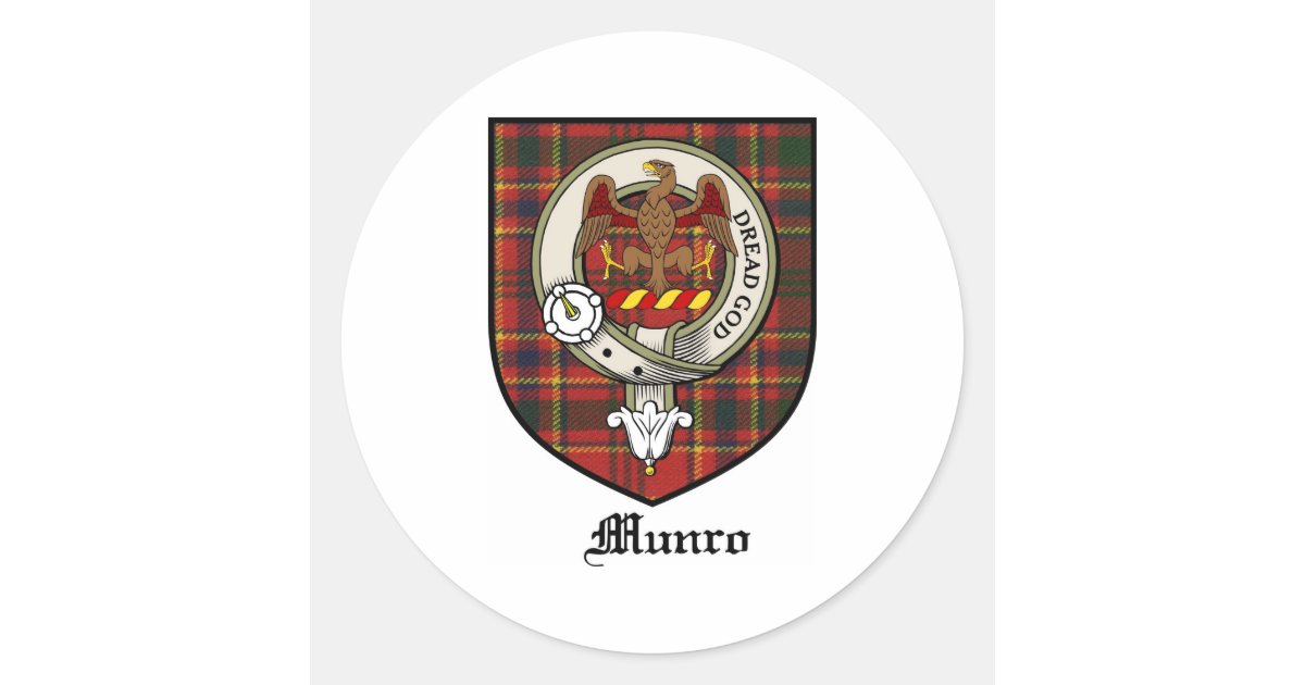 Munro Clan Crest Badge Tartan Classic Round Sticker Zazzle
