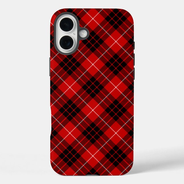 Munro tartan red black plaid Case-Mate iPhone case (Back)