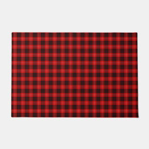 Munro tartan red black plaid doormat