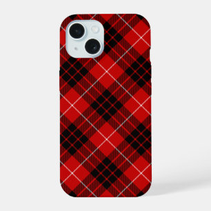 Munro tartan red black plaid iPhone 15 case