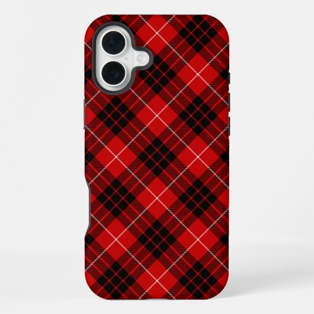 Munro tartan red black plaid iPhone case (Back)