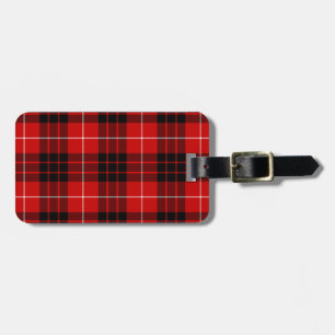Munro tartan red black plaid luggage tag
