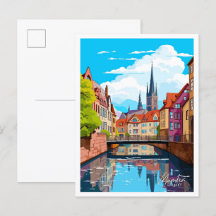 Munster Germany Art Vintage Travel Illustration Postcard
