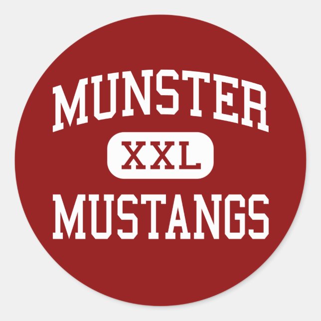 Munster - Mustangs - High School - Munster Indiana Classic Round Sticker (Front)