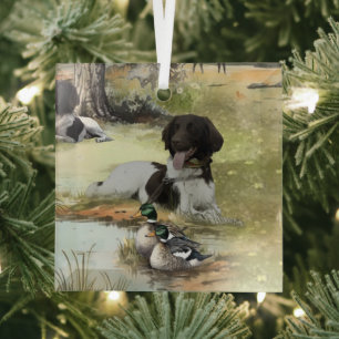 Munsterlander Glass Tree Decoration