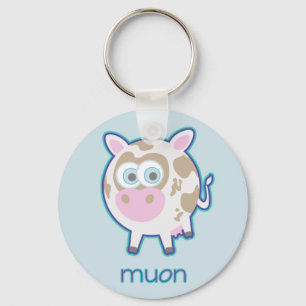 Muon Particle Cow Key Ring
