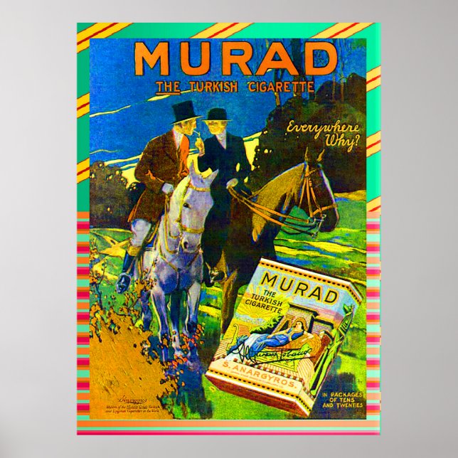 Murad Cigarettes 1910 The Turkish Cigarette Poster (Front)