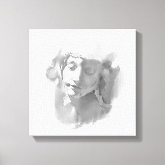 Mural Art  Plaster Statue  Woman  sketch Canvas Print