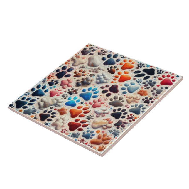 mural canine dog paw print with passion tile (Side)