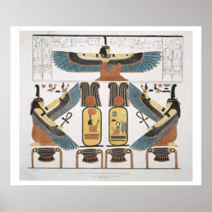 Mural from the Tombs of the Kings at Thebes, disco Poster