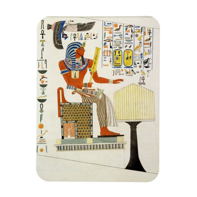 Mural from the Tombs of the Kings of Thebes, disco Magnet (Vertical)