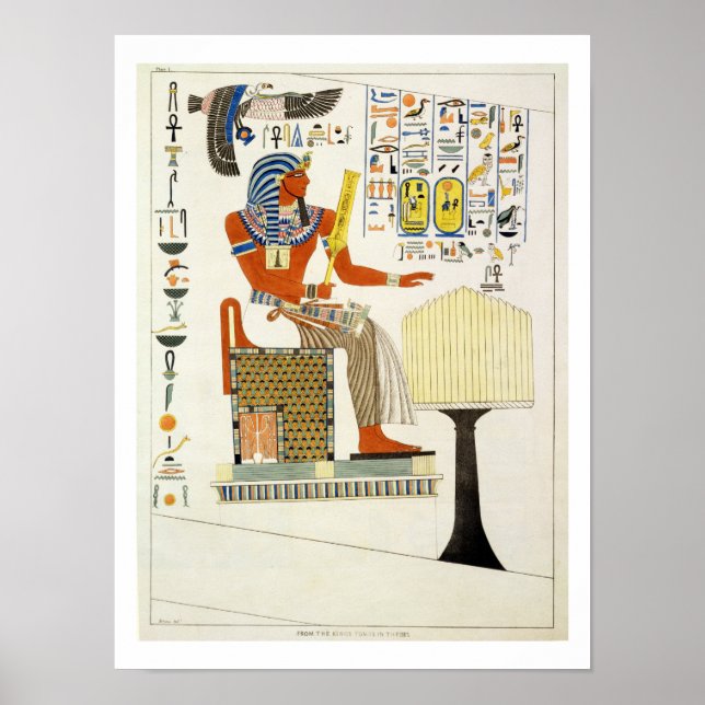 Mural from the Tombs of the Kings of Thebes, disco Poster (Front)