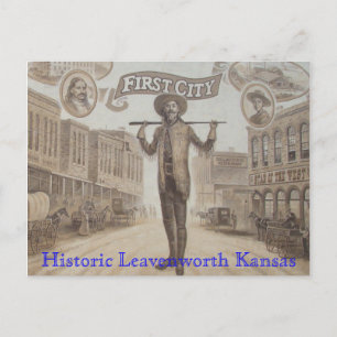 mural, Historic Leavenworth Kansas Postcard