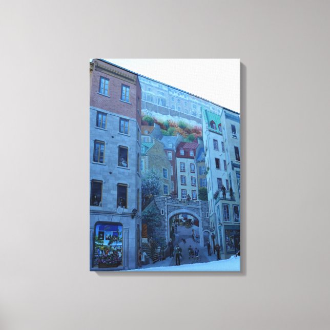 Mural in Old Quebec City, Quebec, Canada Canvas Print (Front)