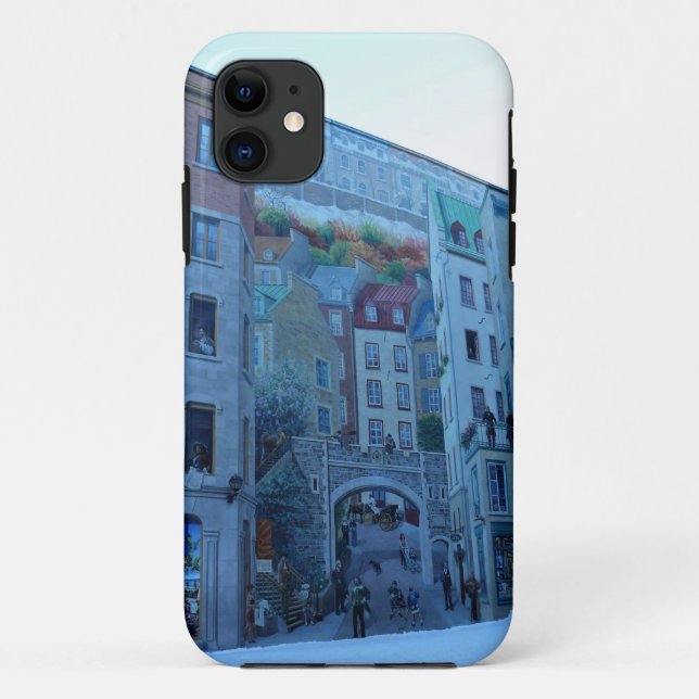 Mural in Old Quebec City, Quebec, Canada Case-Mate iPhone Case (Back)