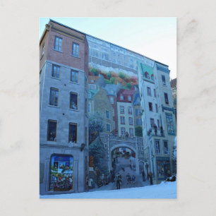 Mural in Old Quebec City, Quebec, Canada Postcard