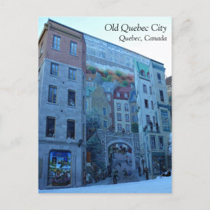 Mural in Old Quebec City, Quebec, Canada Postcard