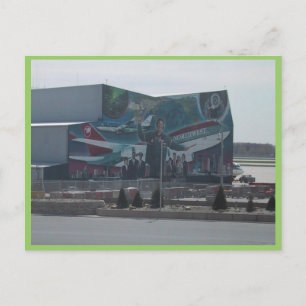 Mural Of Northwest Airlines On A Service Building Postcard