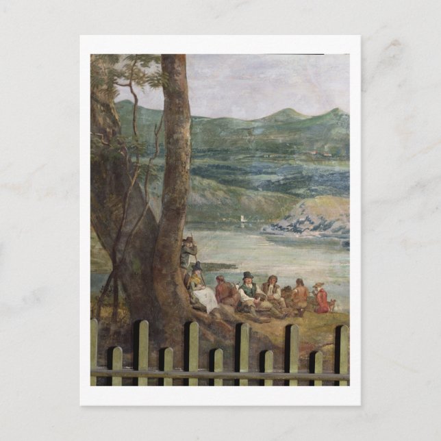 Mural painting from Drakelowe Hall, nr. Burton on Postcard (Front)