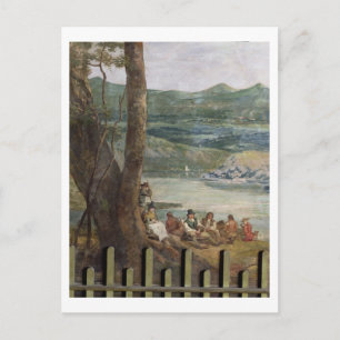 Mural painting from Drakelowe Hall, nr. Burton on Postcard