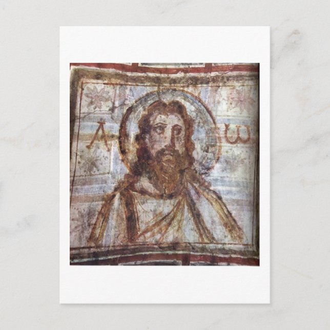 Mural painting from the catacomb of Commodilla. Postcard (Front)