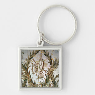 Mural silk of the Empress' Bedroom, 1787 Key Ring