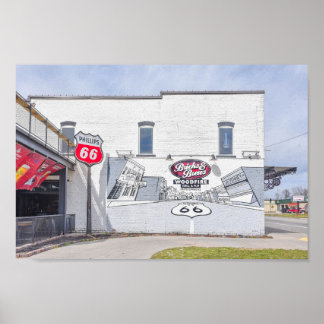 Mural with Route 66 Sign in Kansas