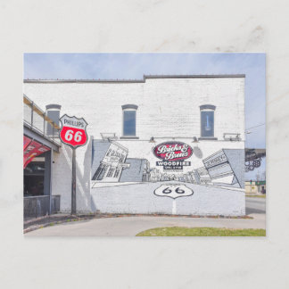 Mural with Route 66 Sign in Kansas Postcard