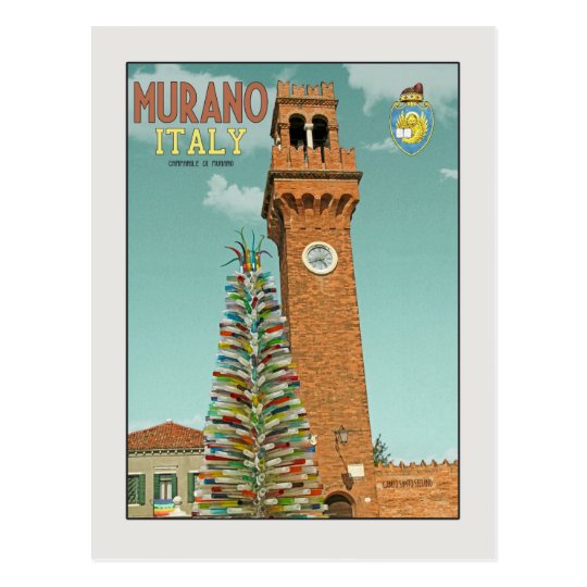 Murano Camapnile and Glass Tree Postcard